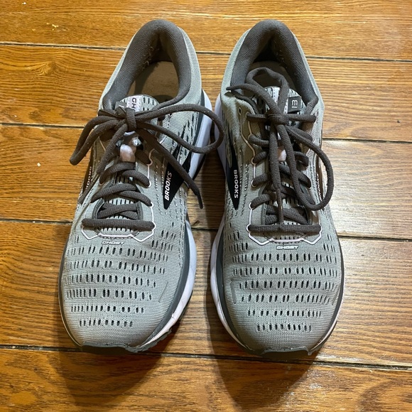 Brooks Womens Ghost 13 Running Shoes Grey / Blackened Pearl / Purple Size 10 - Picture 2 of 8